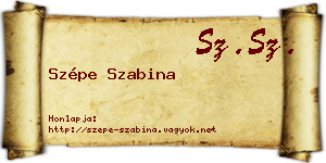 Szépe Szabina névjegykártya