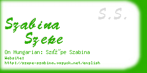 szabina szepe business card